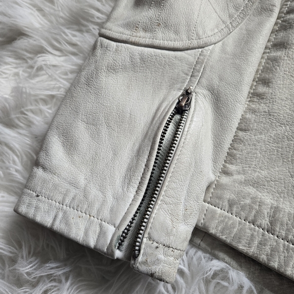 Affliction Men's Genuine Leather / Limited Edition White Jacket Size Large - Picture 5 of 15